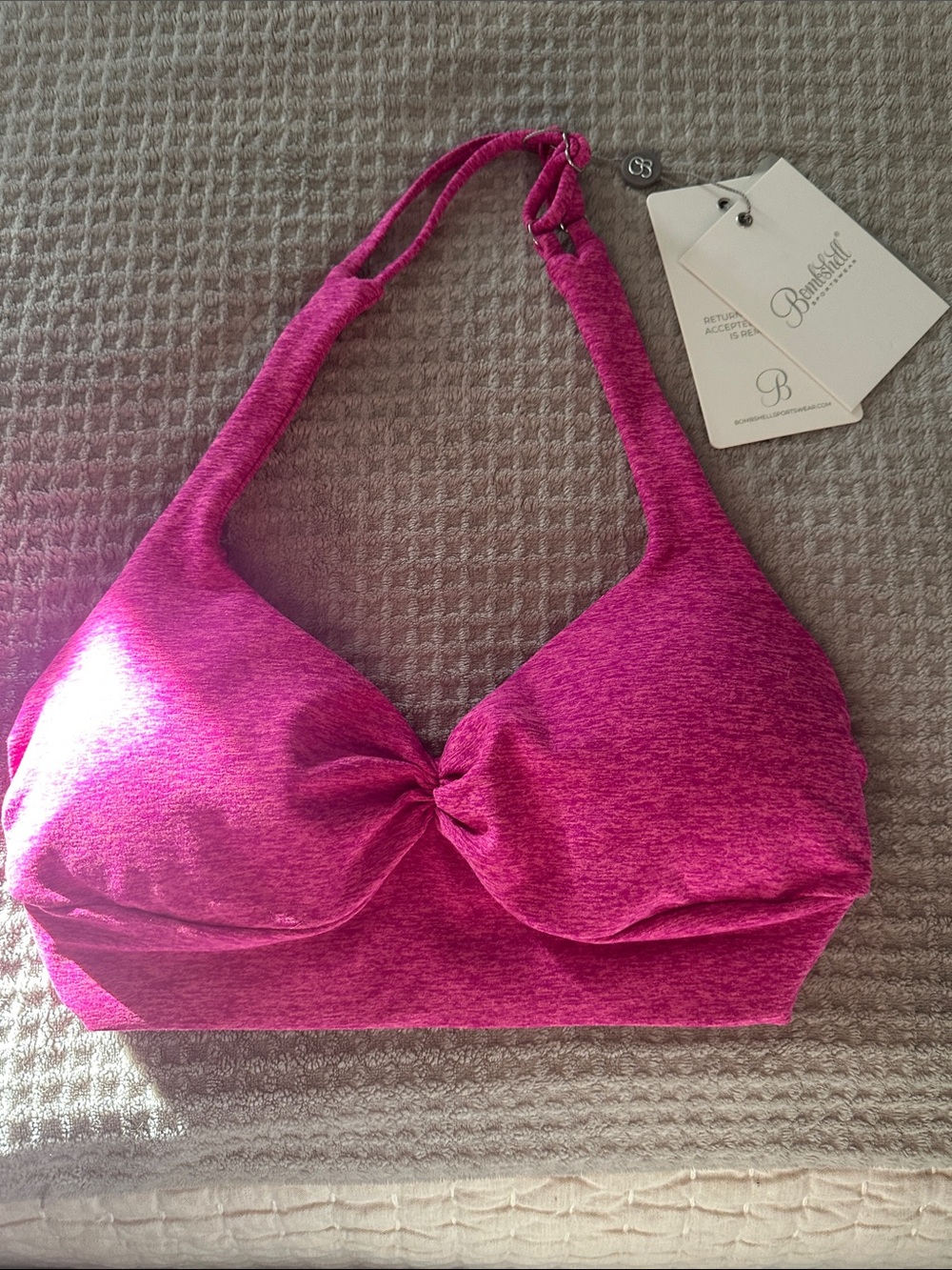 Bombshell Sportswear Magenta Halter Twist Bralette
